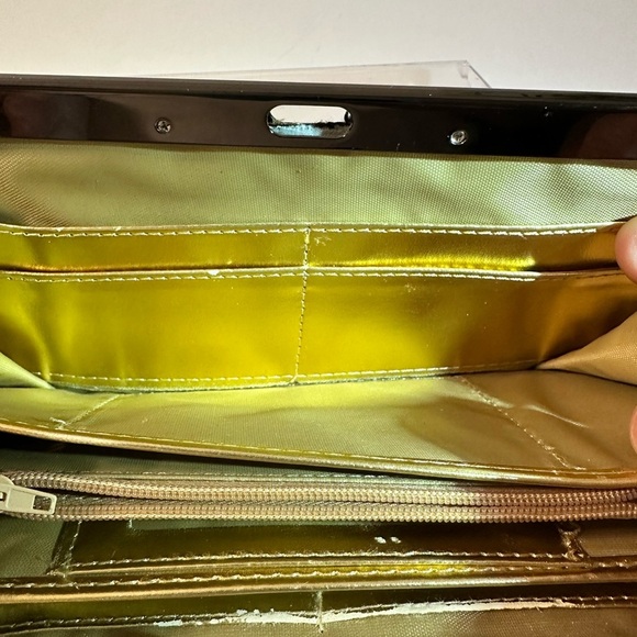 RARE Cach'e Animal Print Faux Leather Snap Lock Clutch Wallet 8x4 CC Holder - Picture 5 of 13